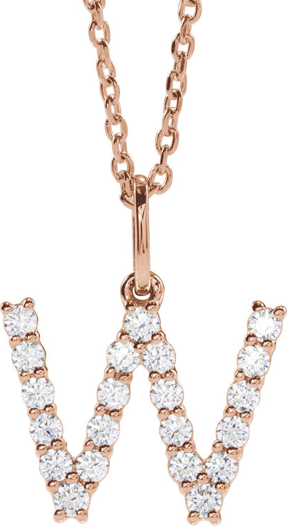 1/3 Ctw Lab-Grown Diamond Initial Necklace