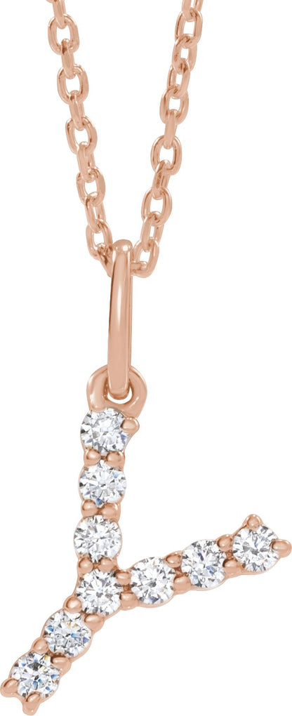1/6 Ctw Lab-Grown Diamond Initial Necklace