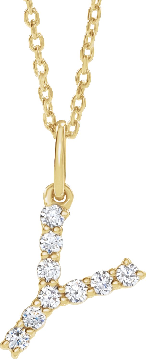 1/6 Ctw Lab-Grown Diamond Initial Necklace - Lab Grown Diamond