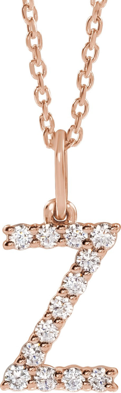 1/5 Ctw Lab-Grown Diamond Initial Necklace