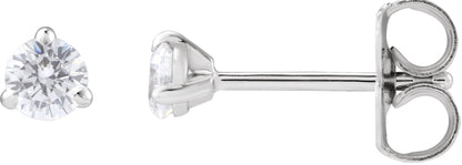 1/5 Ctw Lab-Grown Diamond 3-Prong Claw Cocktail Style Stud Earrings