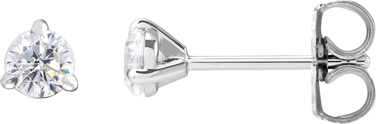 1/3 Ctw Lab-Grown Diamond 3-Prong Claw Cocktail Style Stud Earrings