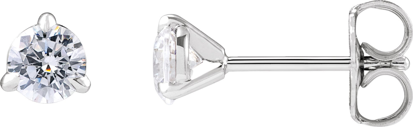 1/2 Ctw Lab-Grown Diamond 3-Prong Claw Cocktail Style Stud Earrings