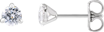 1/2 Ctw Lab-Grown Diamond 3-Prong Claw Cocktail Style Stud Earrings