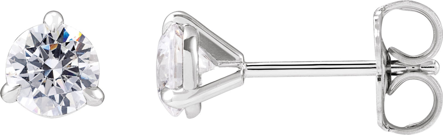 3/4 Ctw Lab-Grown Diamond 3-Prong Claw Cocktail Style Stud Earrings