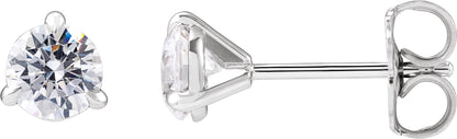 3/4 Ctw Lab-Grown Diamond 3-Prong Claw Cocktail Style Stud Earrings