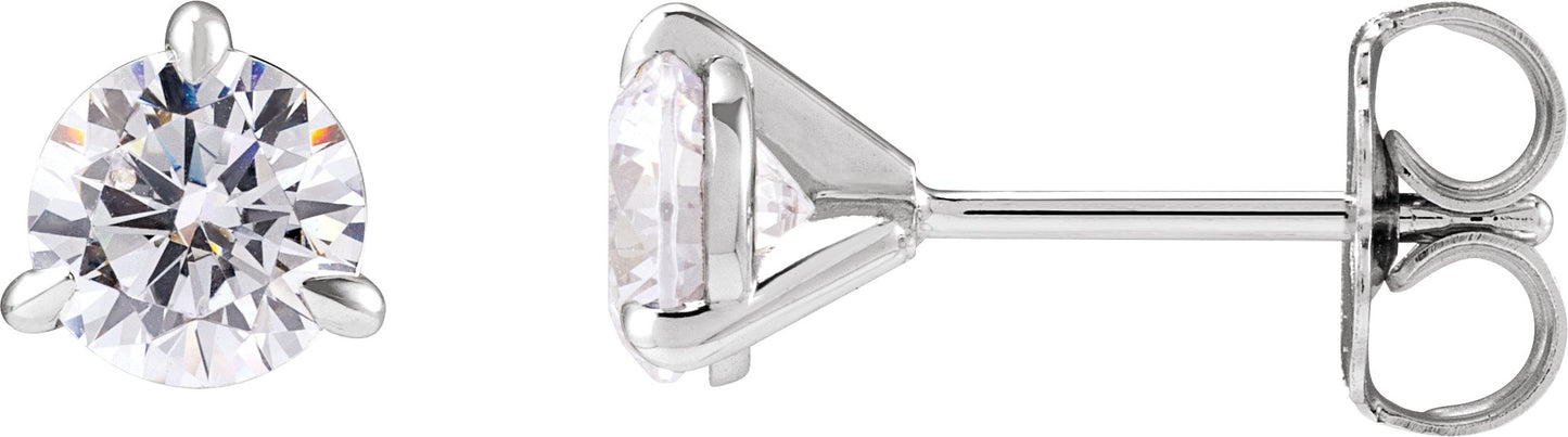 1 Ctw Lab-Grown Diamond 3-Prong Claw Cocktail Style Stud Earrings