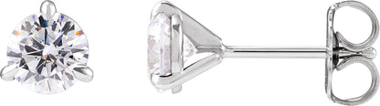 1 Ctw Lab-Grown Diamond 3-Prong Claw Cocktail Style Stud Earrings