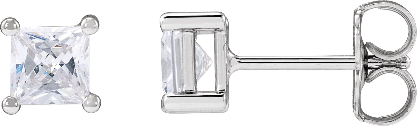 3/4 Ctw Lab-Grown Diamond Square 4 Prong Earring