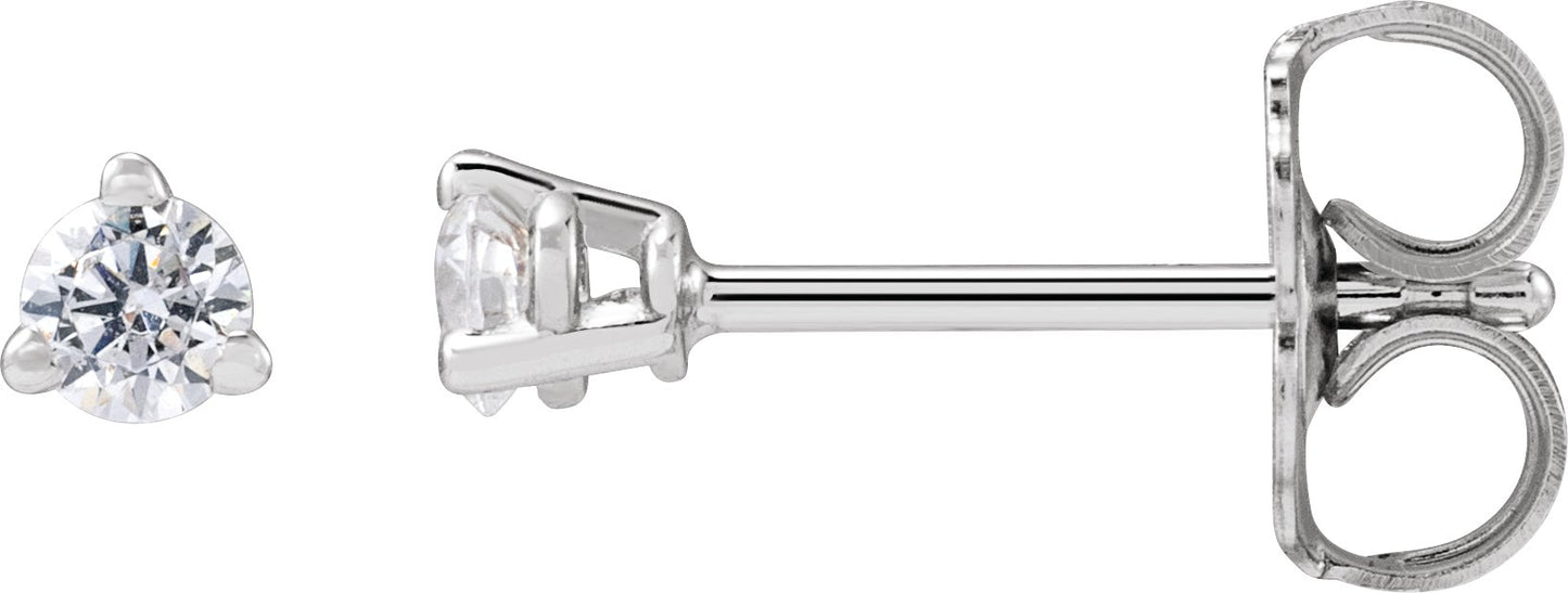 1/6 Ctw Lab-Grown Diamond 3-Prong Basket Style Stud Earrings