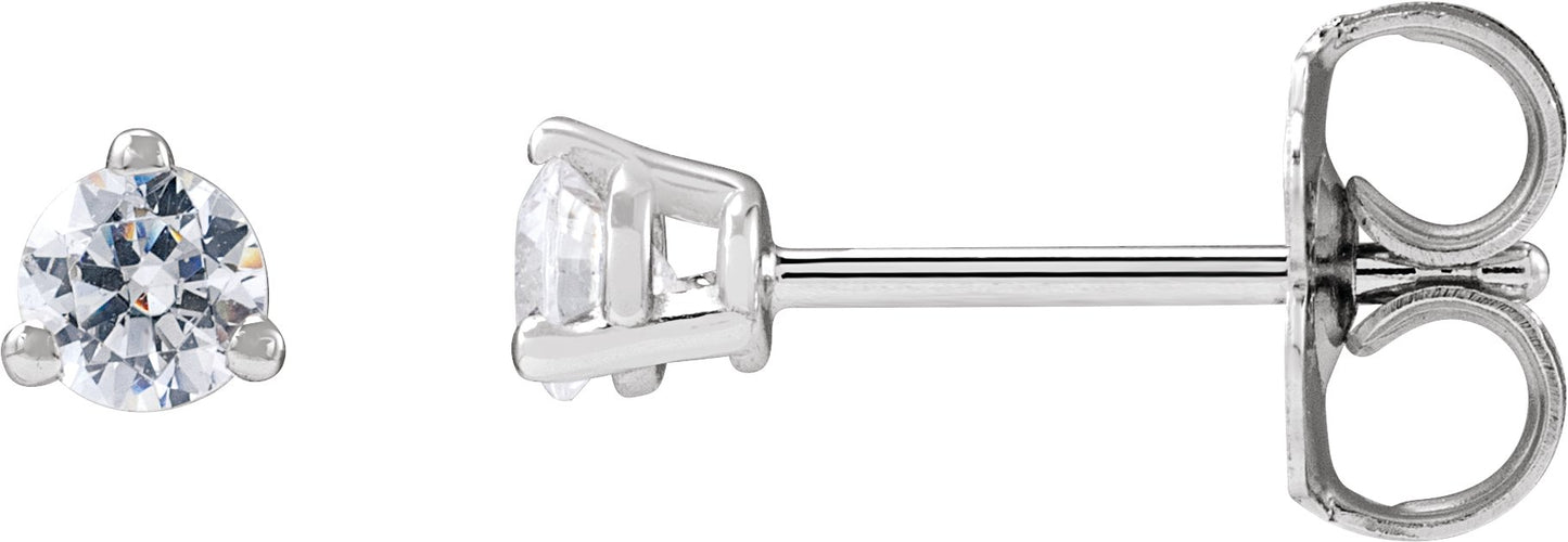 1/5 Ctw Lab-Grown Diamond 3-Prong Basket Style Stud Earrings