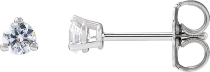 1/5 Ctw Lab-Grown Diamond 3-Prong Basket Style Stud Earrings