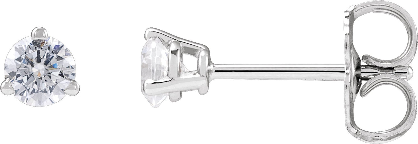 1/4 Ctw Lab-Grown Diamond 3-Prong Basket Style Stud Earrings