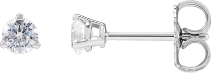 1/4 Ctw Lab-Grown Diamond 3-Prong Basket Style Stud Earrings