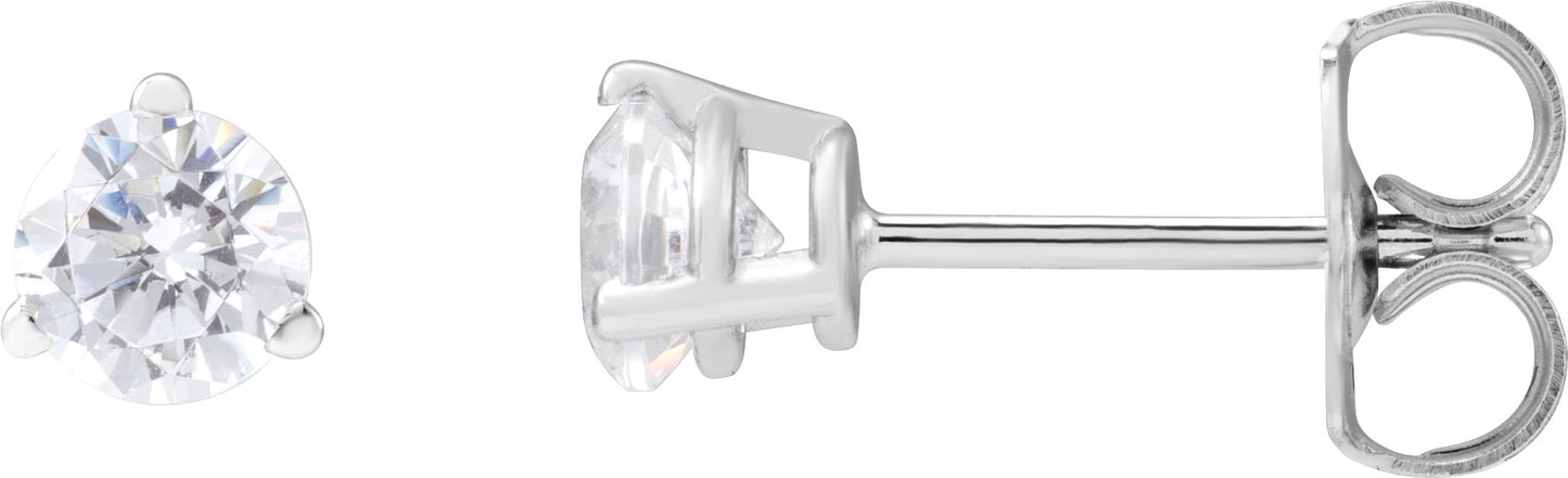 1/2 Ctw Lab-Grown Diamond 3-Prong Basket Style Stud Earrings