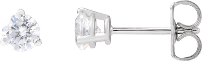 1/2 Ctw Lab-Grown Diamond 3-Prong Basket Style Stud Earrings