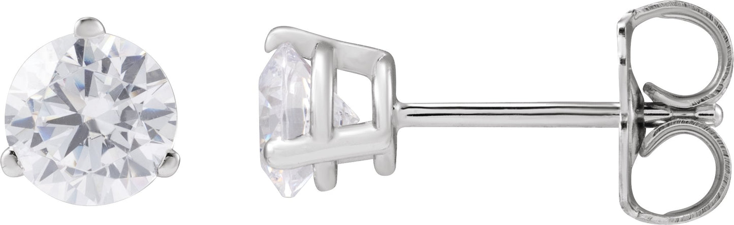 3/4 Ctw Lab-Grown Diamond 3-Prong Basket Style Stud Earrings