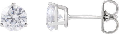 1 Ctw Lab-Grown Diamond 3-Prong Basket Style Stud Earrings