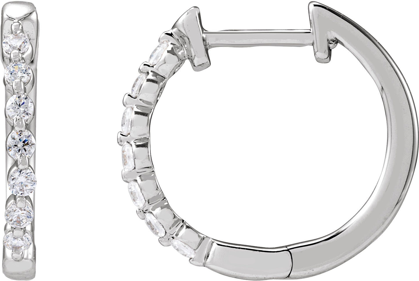 1/5 Ctw Lab-Grown Diamond Hoop Earrings