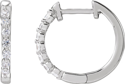 1/5 Ctw Lab-Grown Diamond Hoop Earrings