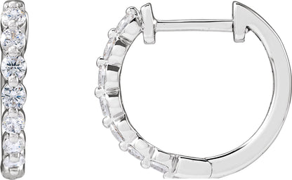 1/2 Ctw Lab-Grown Diamond Hoop Earrings