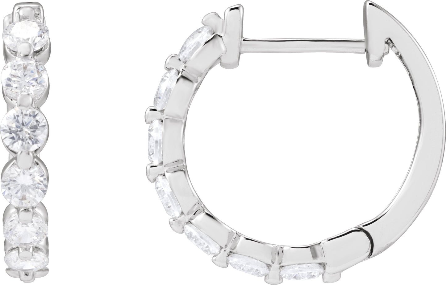 1 Ctw Lab-Grown Diamond Hoop Earrings