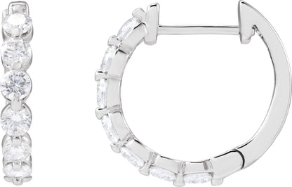 1 Ctw Lab-Grown Diamond Hoop Earrings