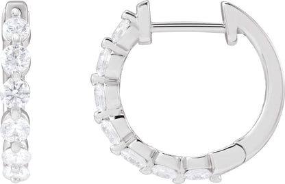 3/4 Ctw Lab-Grown Diamond Hoop Earrings