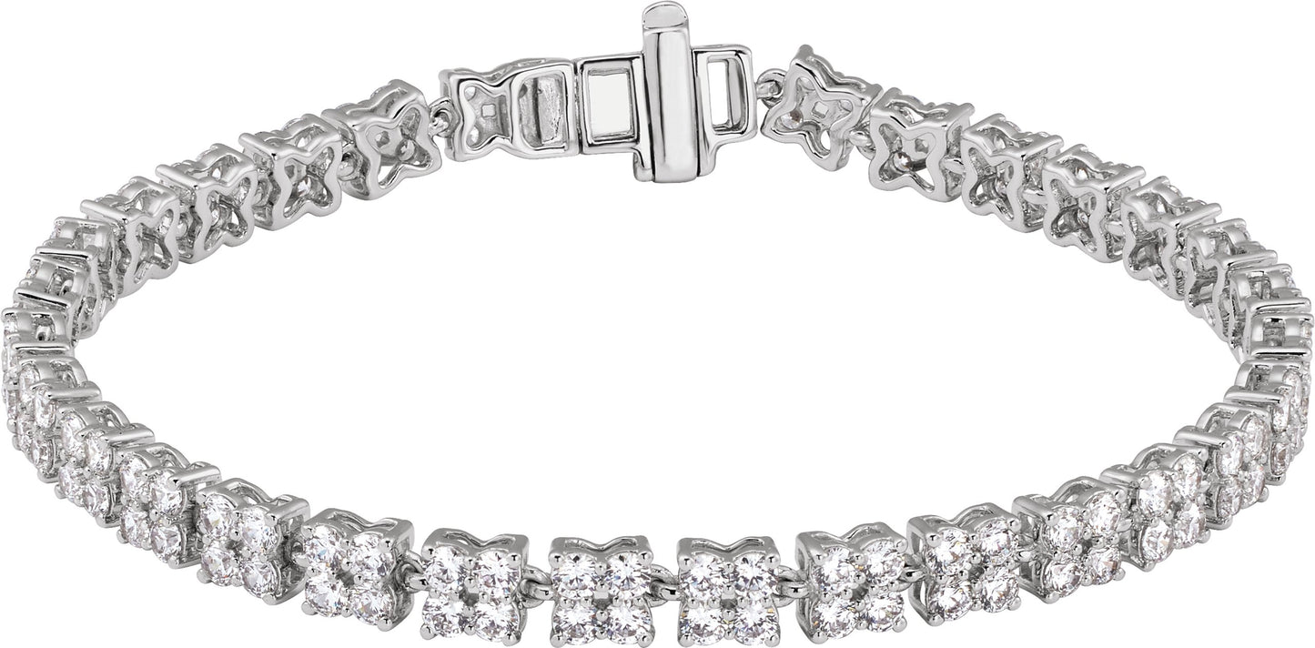5 1/3 Ctw Lab-Grown Diamond Cluster Line Bracelet