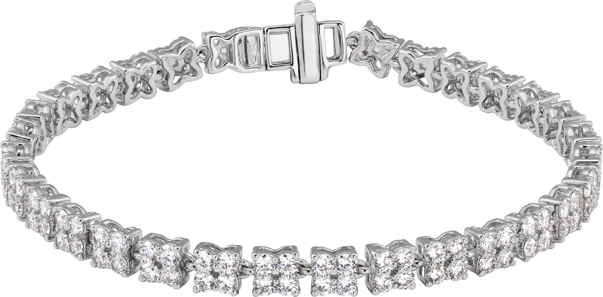 5 1/3 Ctw Lab-Grown Diamond Cluster Line Bracelet