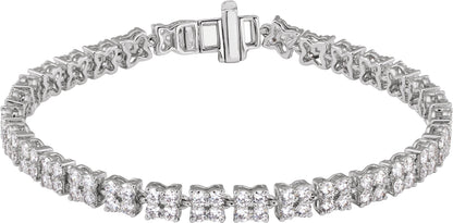 5 1/3 Ctw Lab-Grown Diamond Cluster Line Bracelet