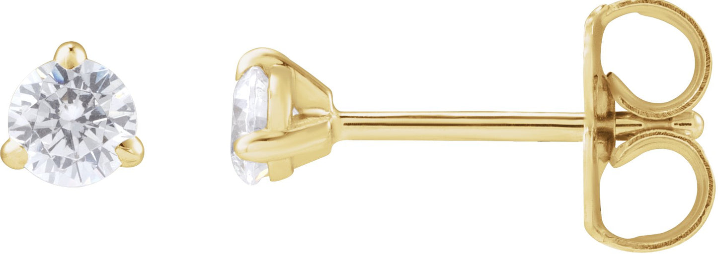 1/5 Ctw Lab-Grown Diamond 3-Prong Claw Cocktail Style Stud Earrings - Lab Grown Diamond