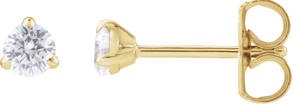 1/5 Ctw Lab-Grown Diamond 3-Prong Claw Cocktail Style Stud Earrings - Lab Grown Diamond