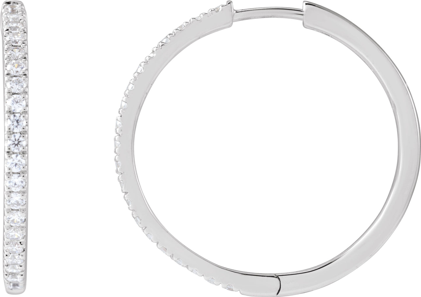 1/2 Ctw Lab-Grown Diamond Hoop Earrings