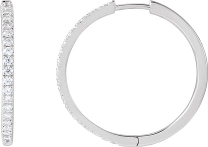 1/2 Ctw Lab-Grown Diamond Hoop Earrings