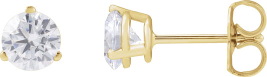 1 Ctw Lab-Grown Diamond 3-Prong Basket Style Stud Earrings - Lab Grown Diamond