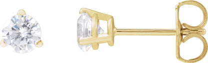 1/2 Ctw Lab-Grown Diamond 3-Prong Basket Style Stud Earrings - Lab Grown Diamond