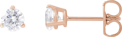 1/2 Ctw Lab-Grown Diamond 3-Prong Basket Style Stud Earrings - Rose Gold - Lab Grown Diamond