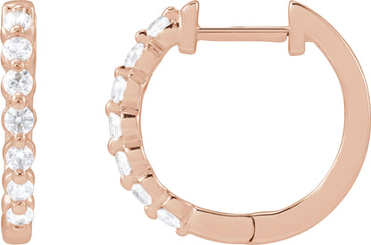 1/3 Ctw Lab-Grown Diamond Hoop Earrings - Rose Gold - Lab Grown Diamond