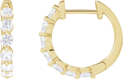 3/4 Ctw Lab-Grown Diamond Hoop Earrings - Lab Grown Diamond