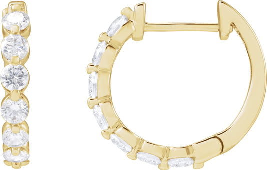 1 Ctw Lab-Grown Diamond Hoop Earrings - Lab Grown Diamond