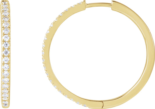 1/2 Ctw Lab-Grown Diamond Hoop Earrings - Lab Grown Diamond