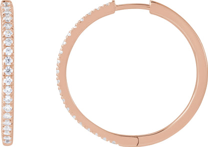 1/2 Ctw Lab-Grown Diamond Hoop Earrings