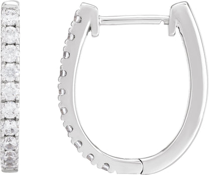 1/2 Ctw Lab-Grown Diamond Hoop Earrings