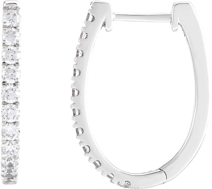 3/4 Ctw Lab-Grown Diamond Hoop Earrings