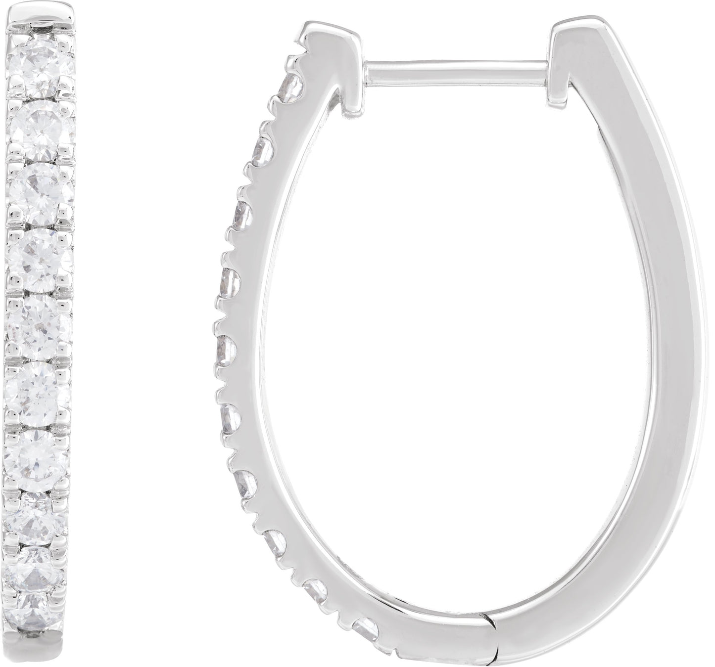 9/10 Ctw Lab-Grown Diamond Hoop Earrings