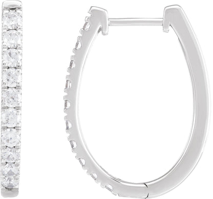 9/10 Ctw Lab-Grown Diamond Hoop Earrings