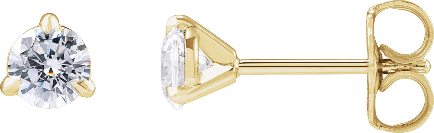 1/2 Ctw Lab-Grown Diamond 3-Prong Claw Cocktail Style Stud Earrings - Lab Grown Diamond