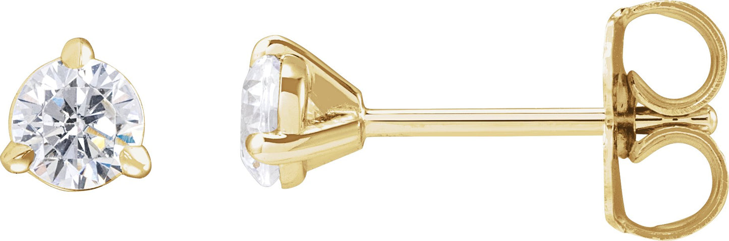 1/3 Ctw Lab-Grown Diamond 3-Prong Claw Cocktail Style Stud Earrings - Lab Grown Diamond