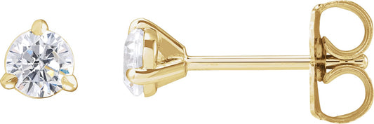 1/3 Ctw Lab-Grown Diamond 3-Prong Claw Cocktail Style Stud Earrings - Lab Grown Diamond